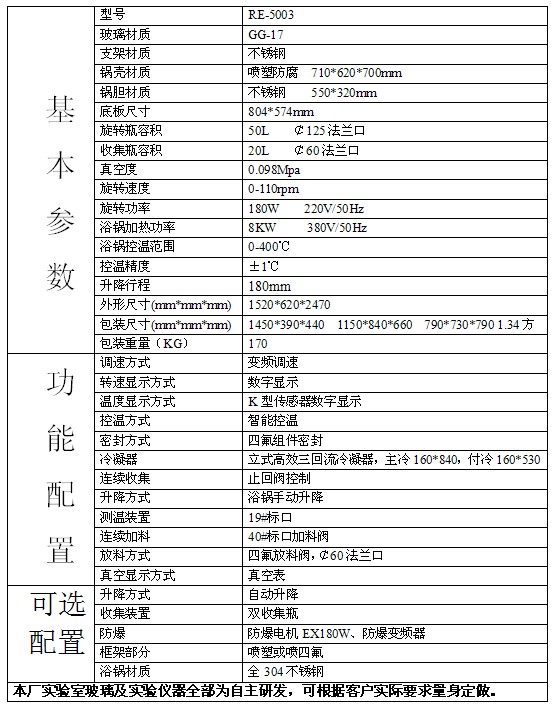 RE-5003型50L旋轉蒸發器/旋轉蒸發儀/旋蒸/蒸發器